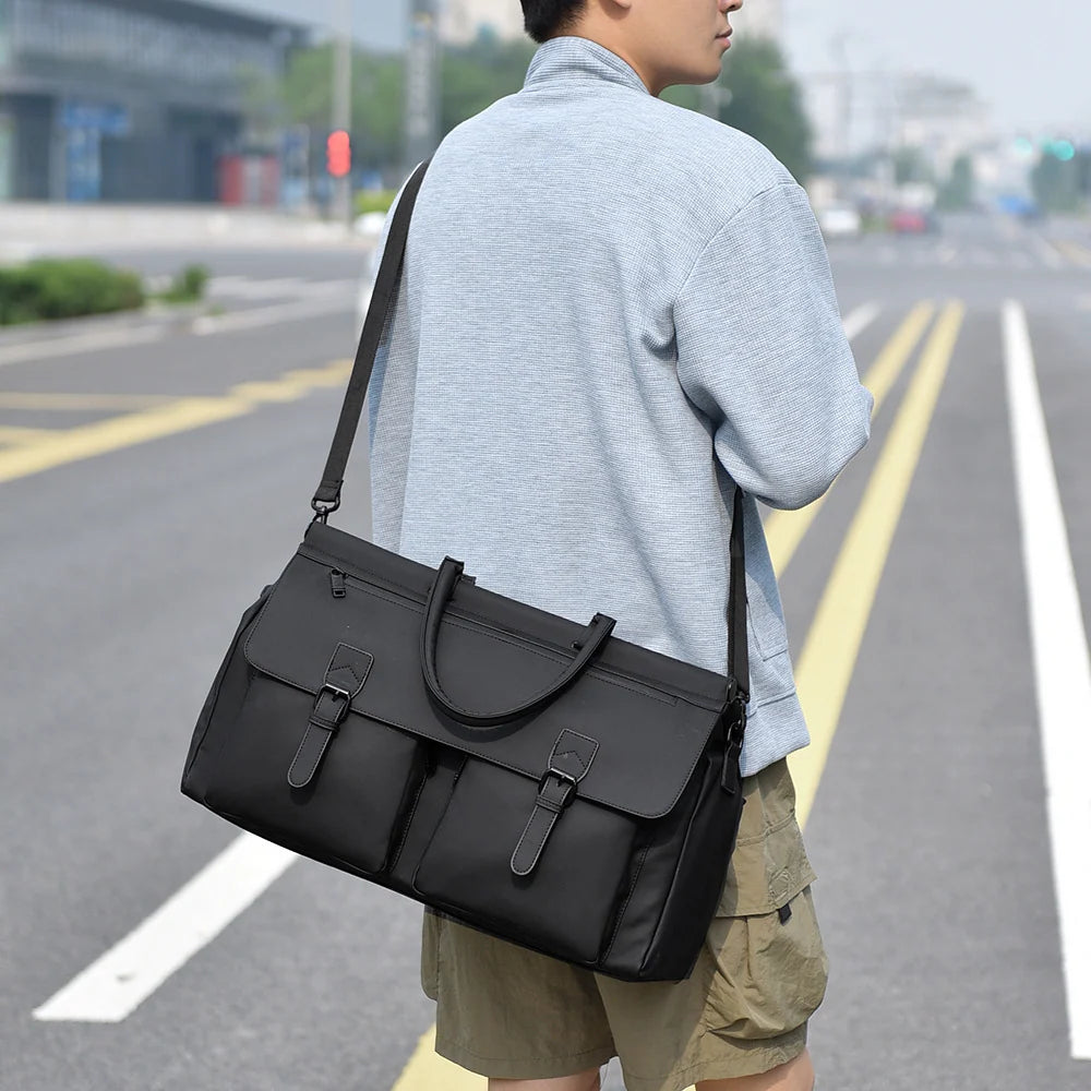 Tote Bag Multiple Compartments Weather-Resistant Adjustable Shoulder Strap