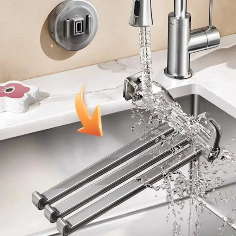 Towel Holder 180° Swivel Arms Suction Cup Mount No-Drill Installation