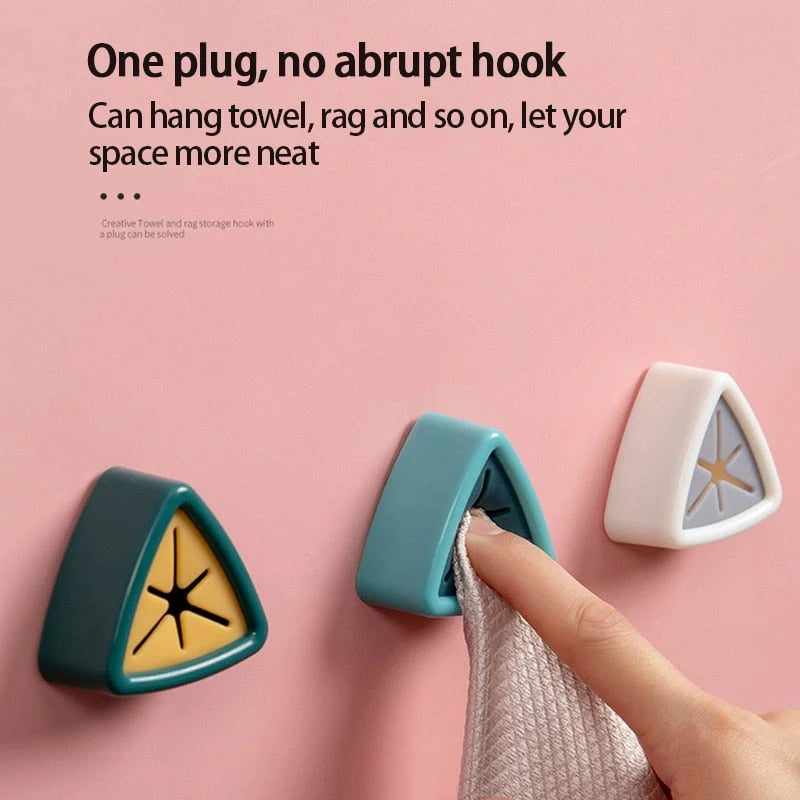 Towel Holder Adhesive-Mount Water-Resistant Silicone Grip