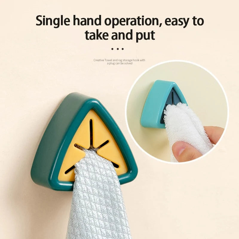 Towel Holder Adhesive-Mount Water-Resistant Silicone Grip