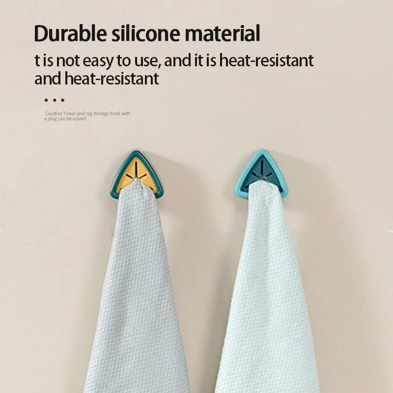 Towel Holder Adhesive-Mount Water-Resistant Silicone Grip