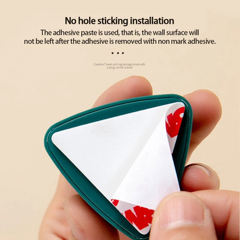 Towel Holder Adhesive-Mount Water-Resistant Silicone Grip