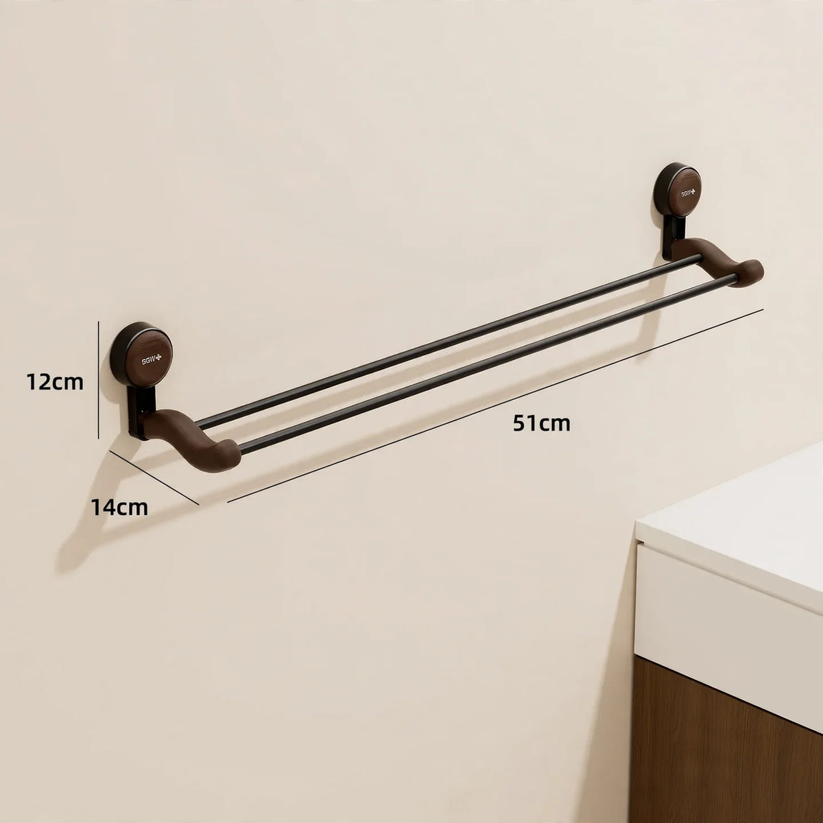 Towel Holder Double-Layer No-Drill Suction Mount