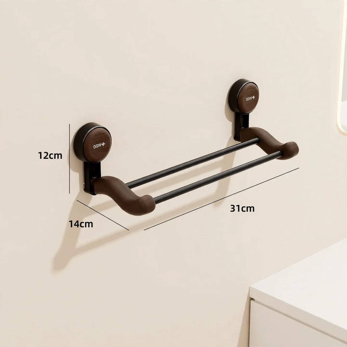 Towel Holder Double-Layer No-Drill Suction Mount