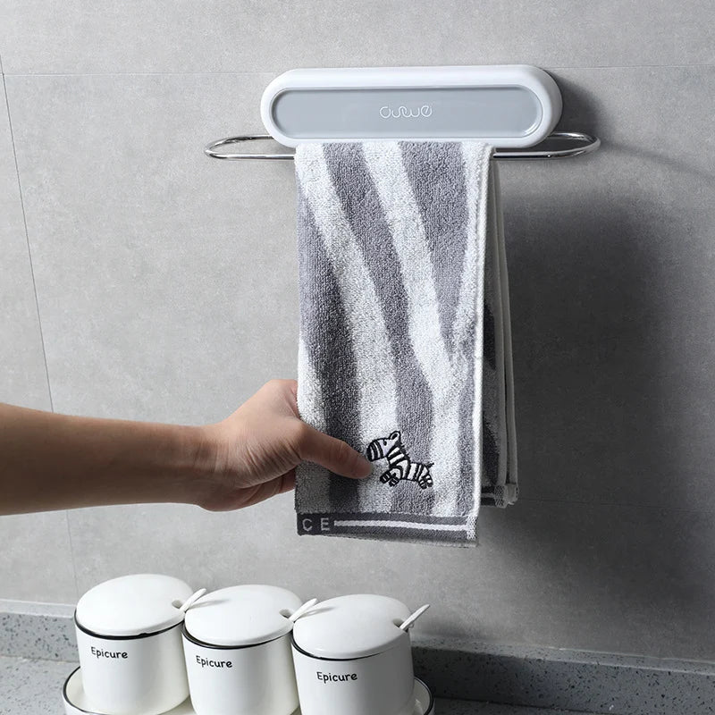 Towel Holder Stainless Steel Suction Cup Mount Rust-Resistant