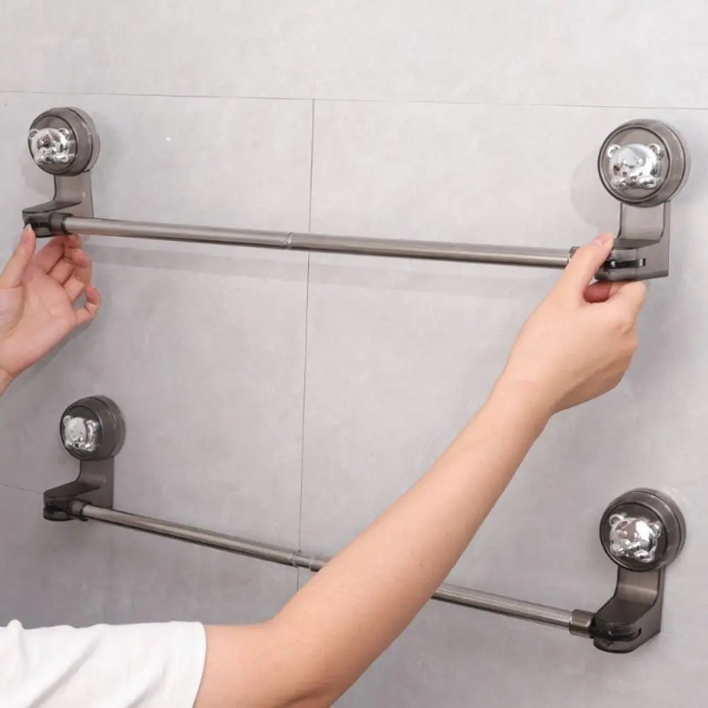 Towel Storage Rack Adjustable Suction Mount Rust-Resistant