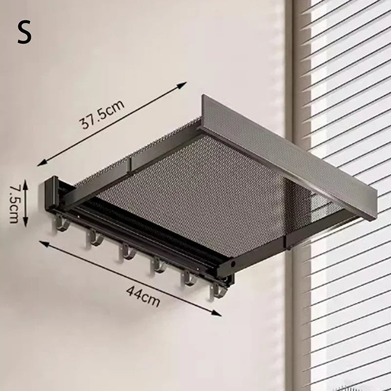 Towel Storage Rack Expandable Suction Mount Shelf & Bars