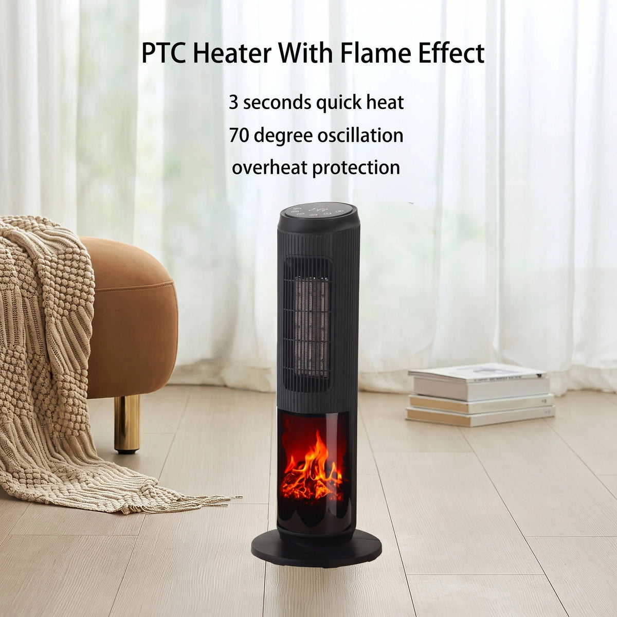 Tower Space Heater PTC Ceramic Remote & Oscillating