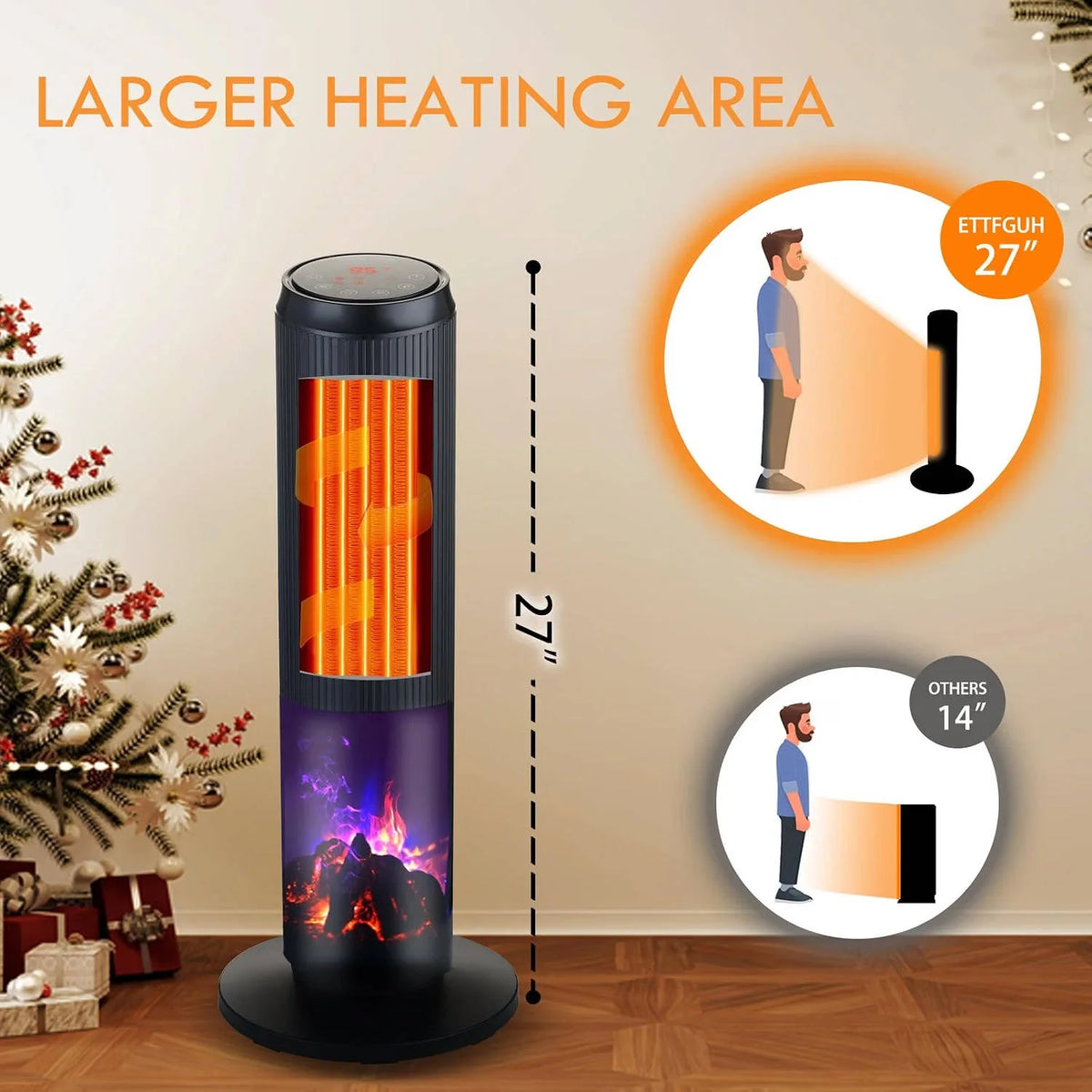 Tower Space Heater PTC Ceramic Remote & Oscillating