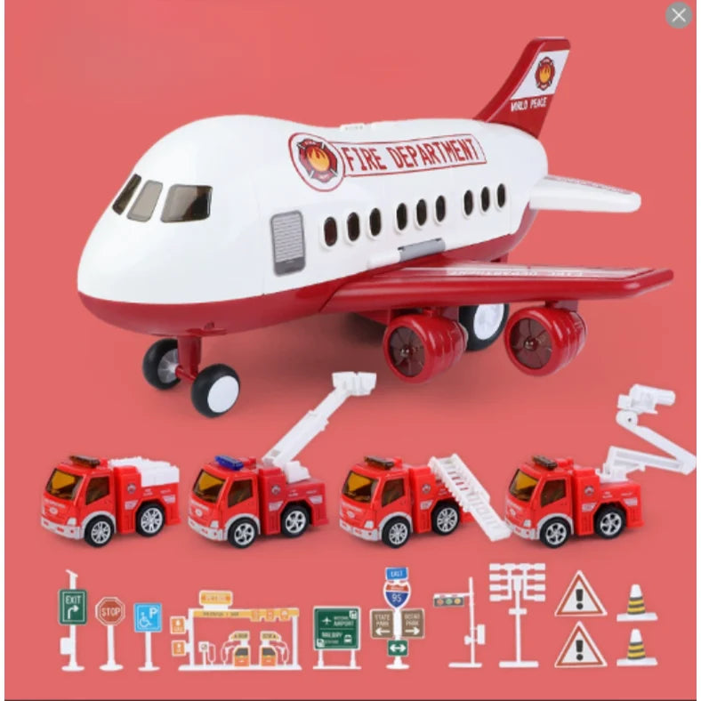 Toy Airplane Playset Light-Up Engines Sound Effects
