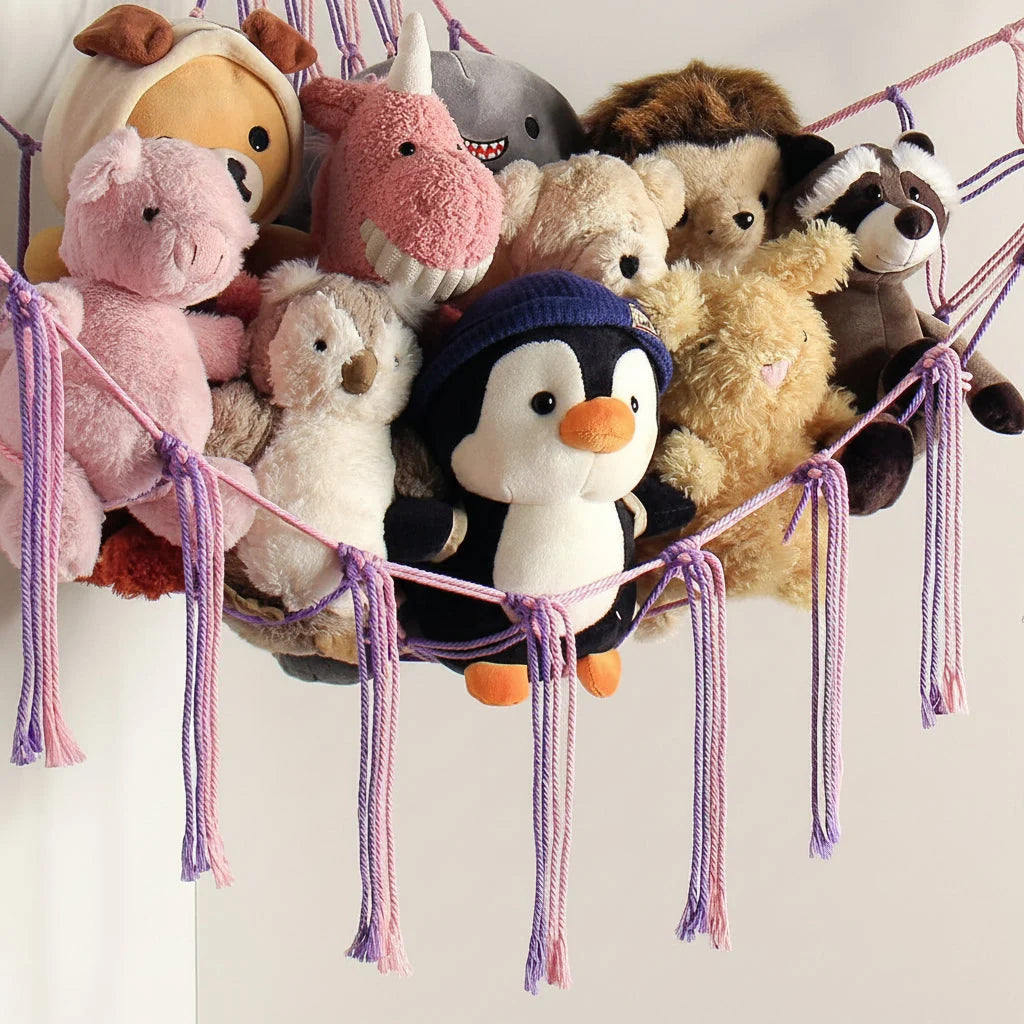 Toy Storage Hammock Knotted Macrame Space Saving