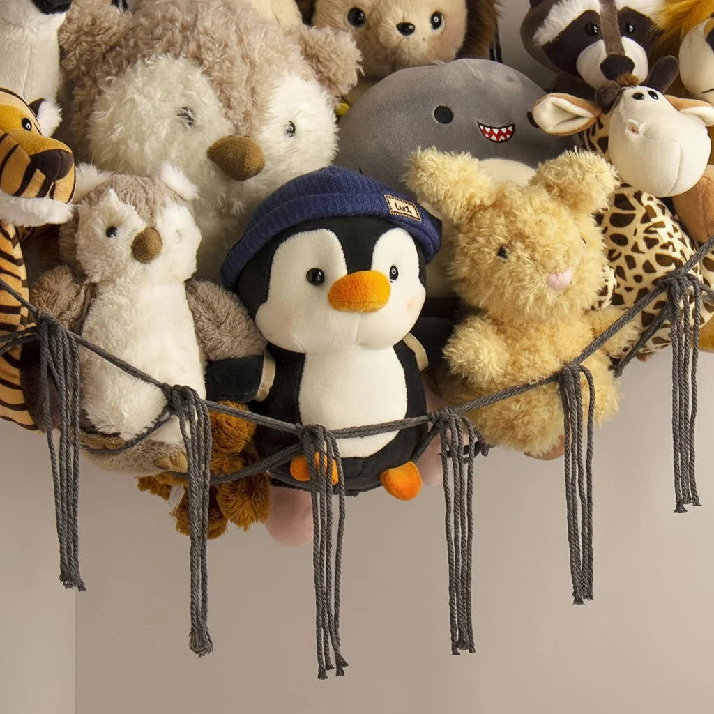 Toy Storage Hammock Knotted Macrame Space Saving