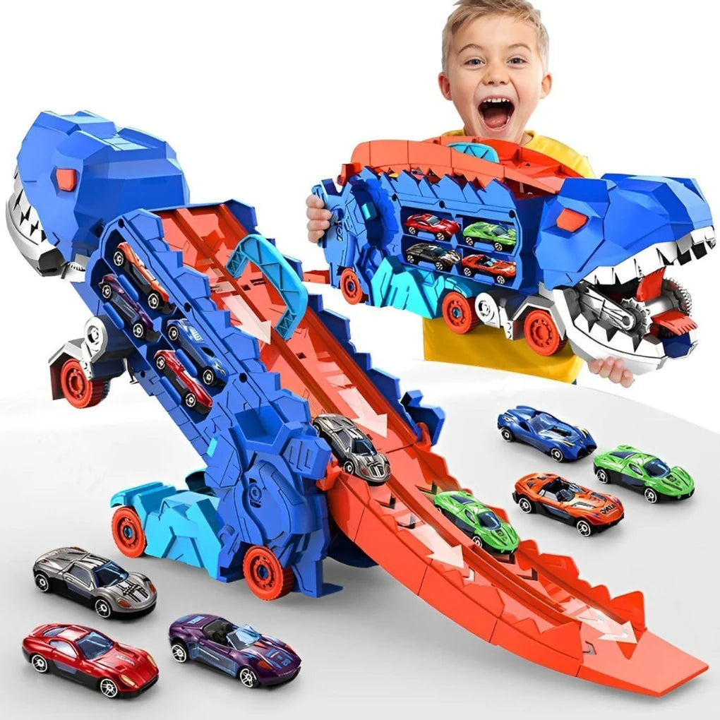 Toy Truck 3-in-1 Transforming Dino Holds 18 Cars
