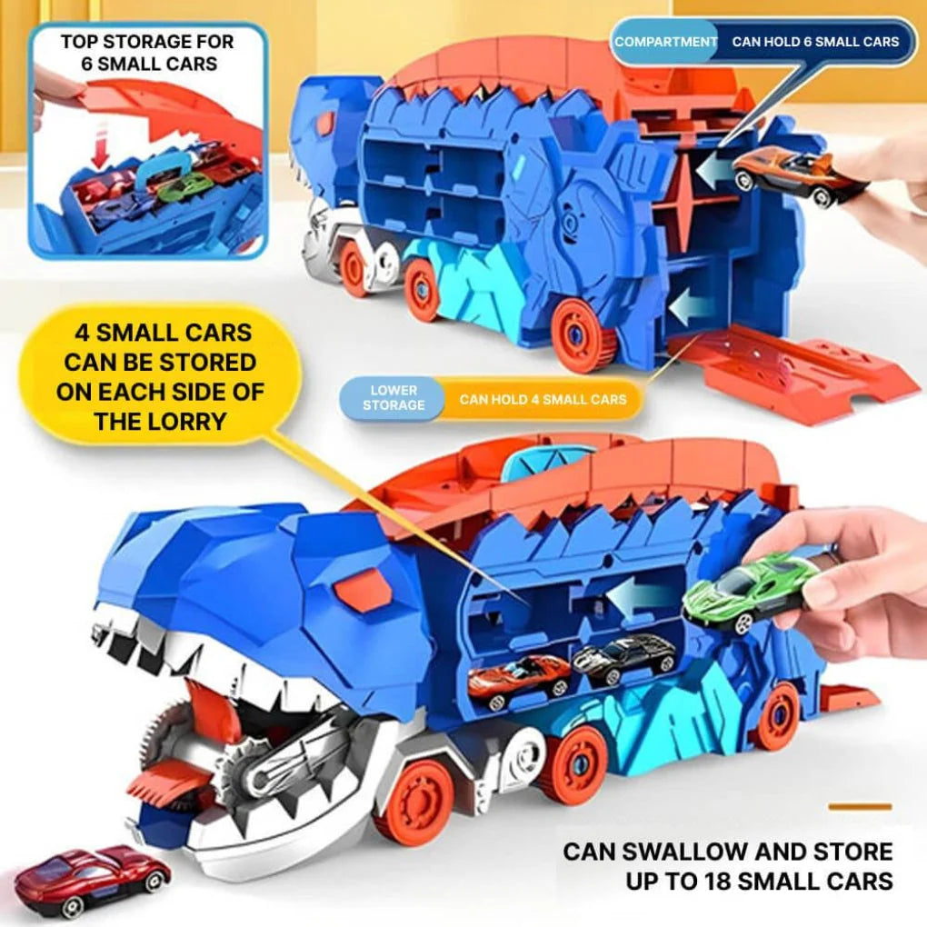 Toy Truck 3-in-1 Transforming Dino Holds 18 Cars