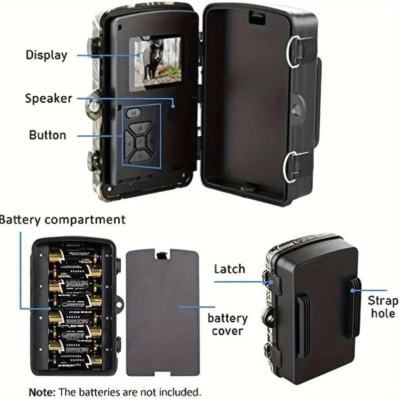 Trail Camera 16MP 1080P Night Vision Motion Activated
