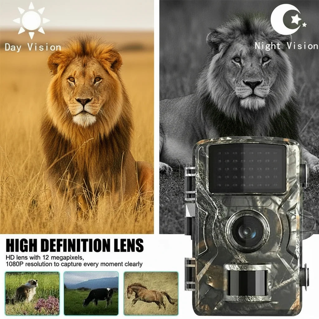 Trail Camera No-Glow Night Vision 1080P HD Video