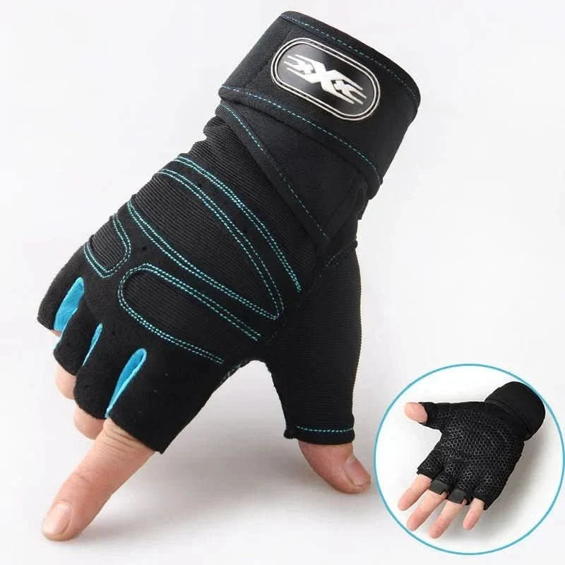 Training Gloves Shock-Absorbing Palm Padding Wrist Support & Non-Slip Grip