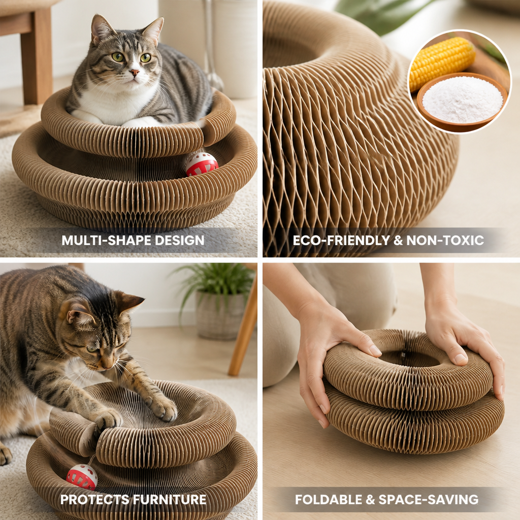 Transformable Eco-Friendly & Non-Toxic Cat Scratcher Lounger