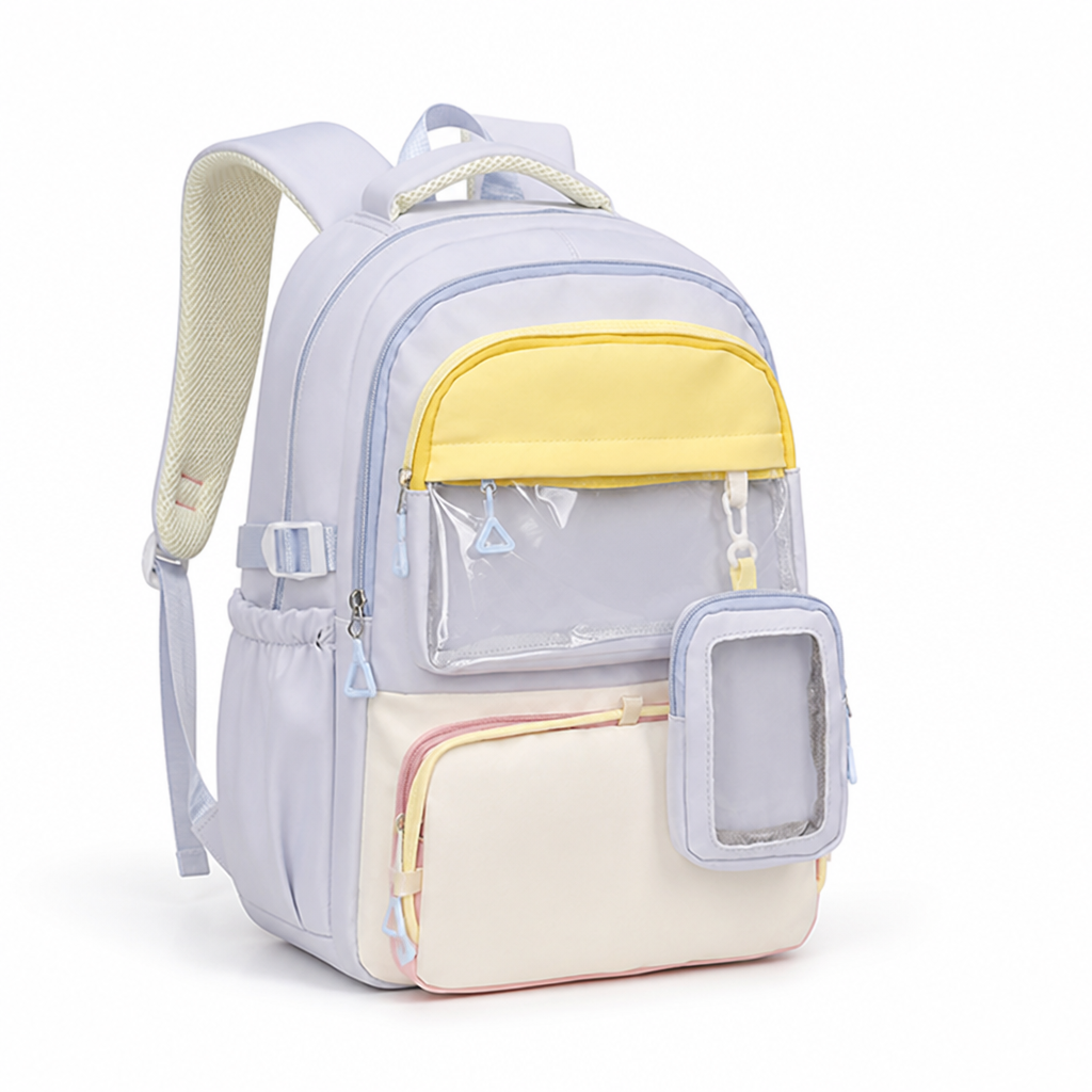 Transparent Front Pocket Kids Backpack (Padded Straps)