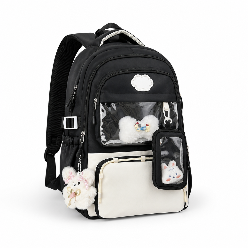 Transparent Front Pocket Kids Backpack (Padded Straps)
