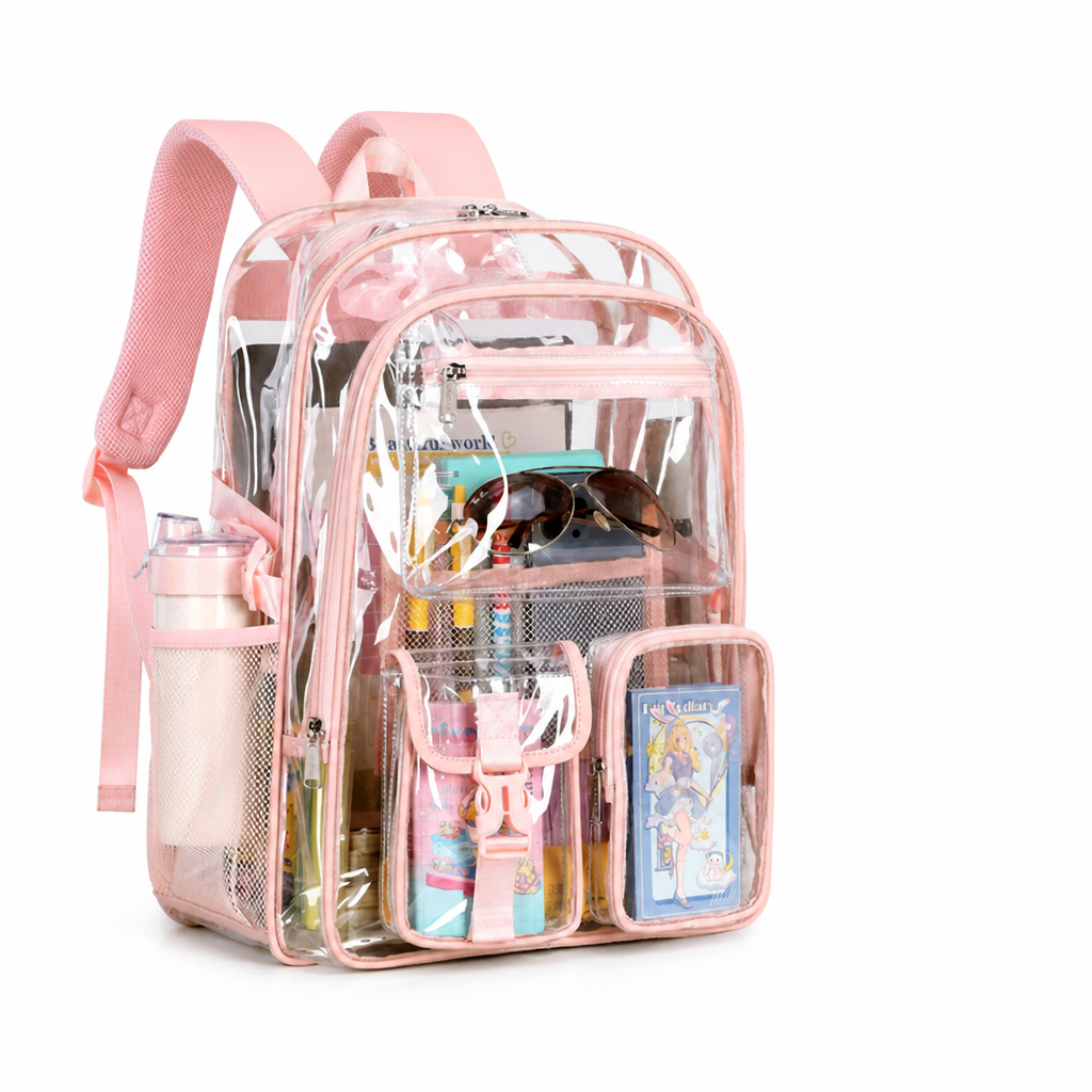 Transparent Multi-Pocket School Backpack