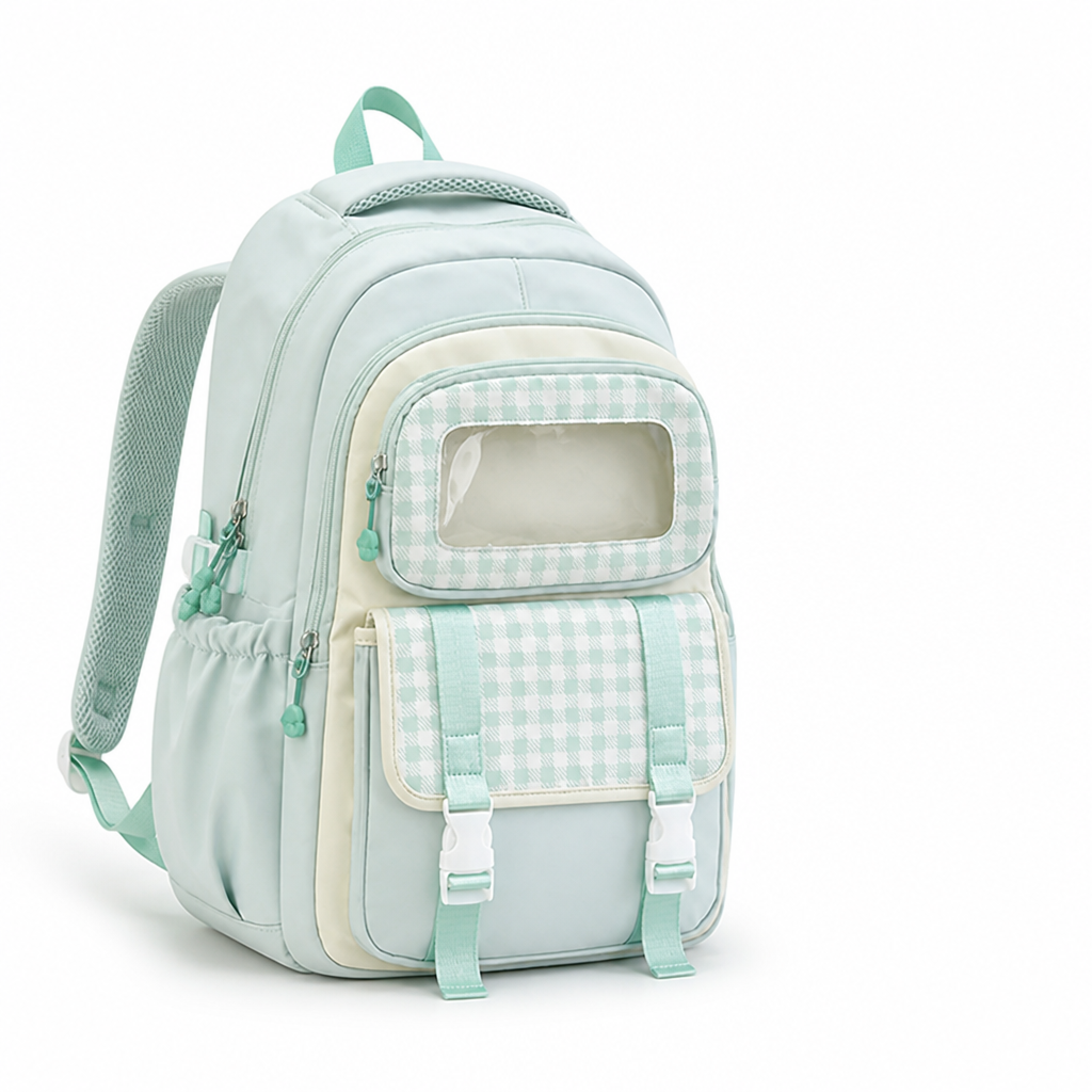 Transparent Panel Multi-Compartment Kids School Backpack