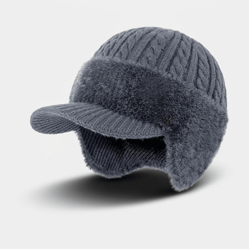 Trapper Hat Double-Layer Knit Fleece Lined Ear Flaps