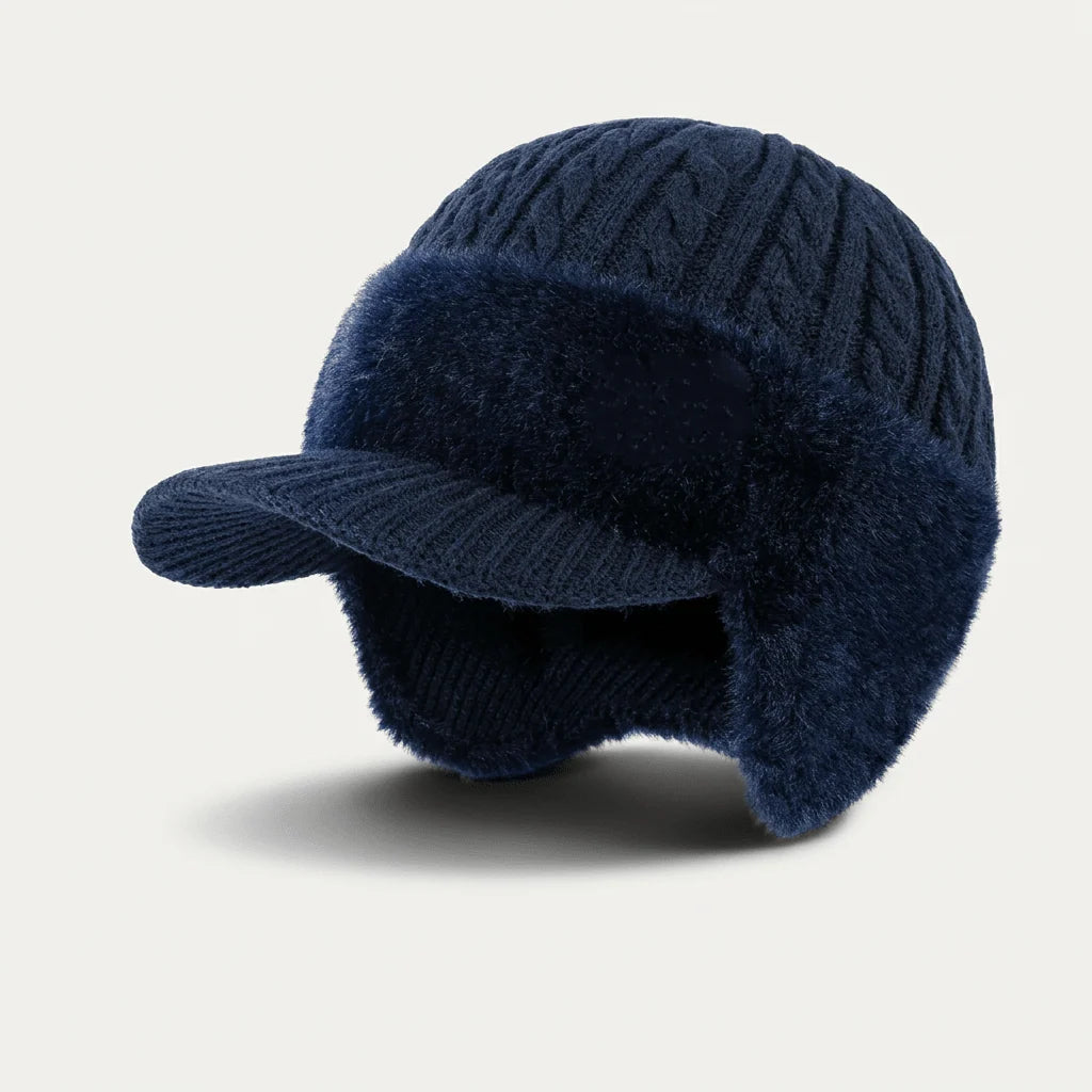 Trapper Hat Double-Layer Knit Fleece Lined Ear Flaps