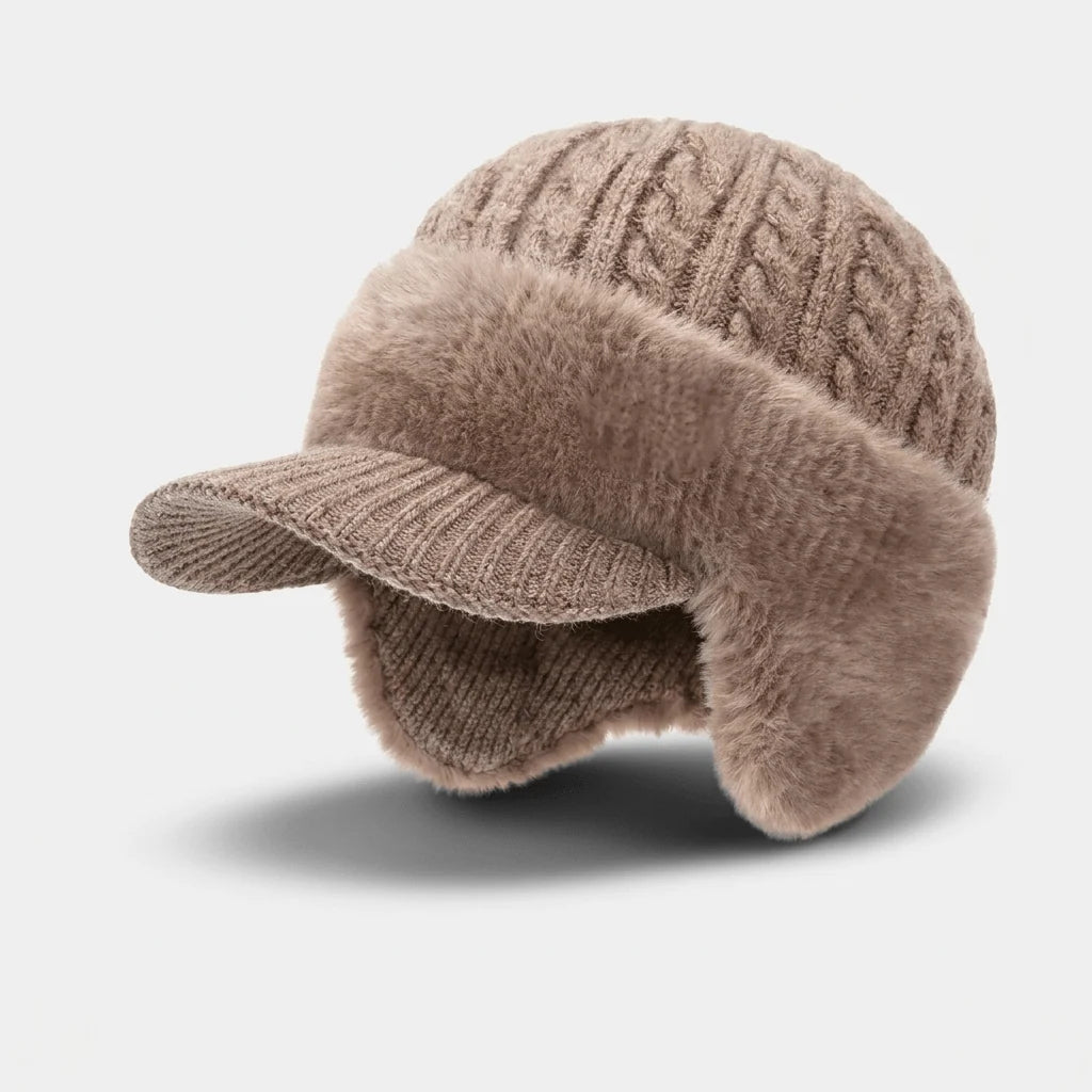 Trapper Hat Double-Layer Knit Fleece Lined Ear Flaps