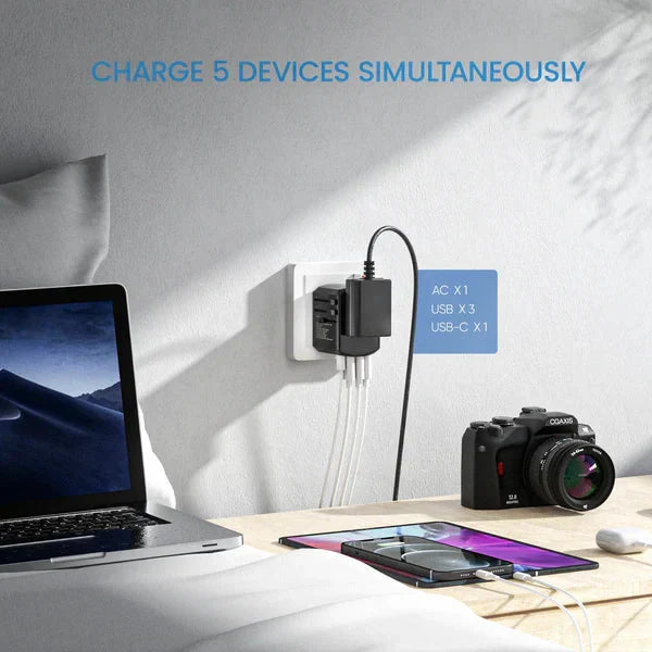 Travel Adapter Universal 4 USB Surge Protection