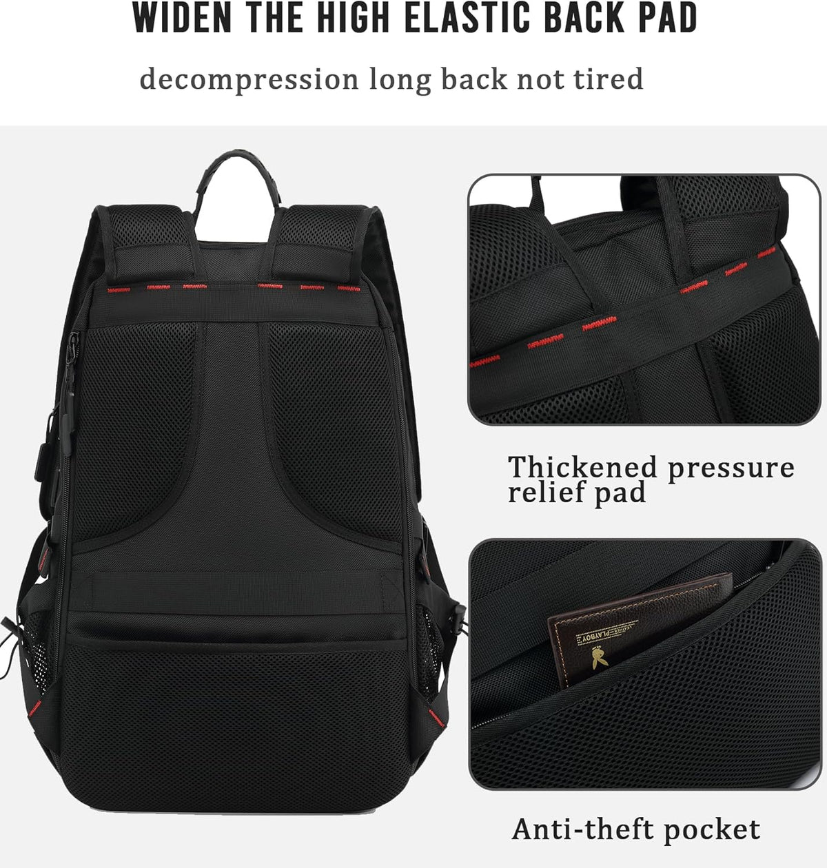 Travel Backpack Expandable 60L Padded Laptop & Built-In USB