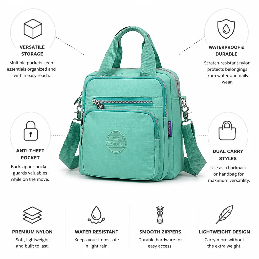 Travel Bag Waterproof Nylon Anti-Theft Pocket