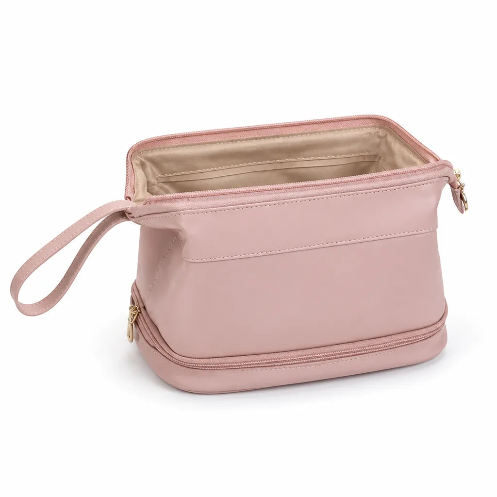 Travel Cosmetic Bag Large Capacity Waterproof PU Leather