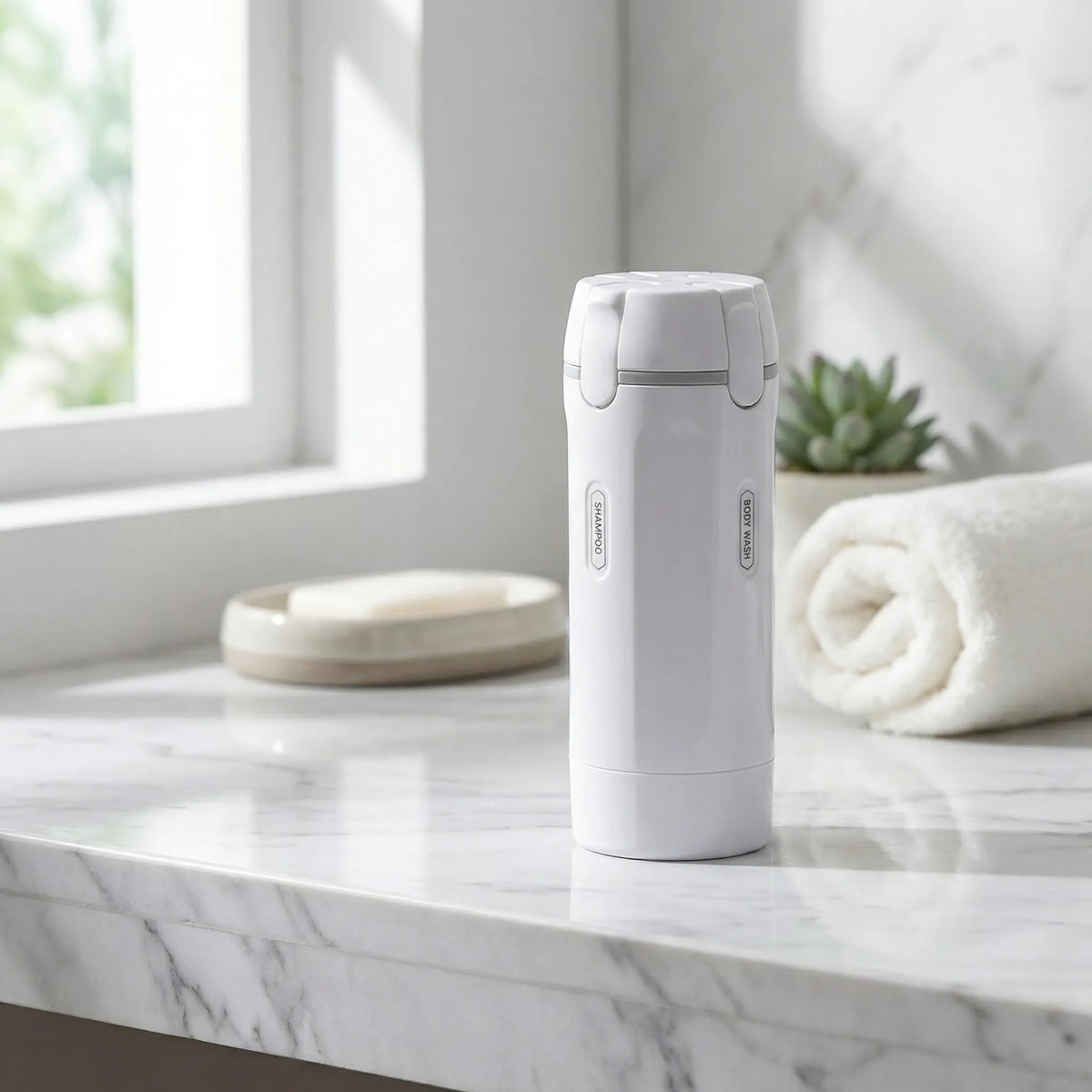 Travel Dispenser 4-in-1 Leak-Proof Twist-to-Switch