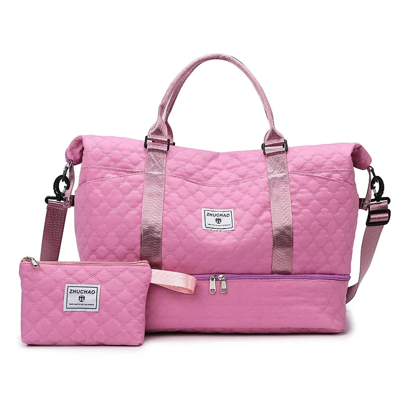 Travel Duffel Bag Quilted Adjustable Shoulder Strap