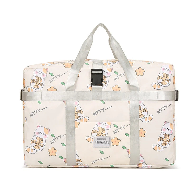 Travel Duffel Bag Water-Resistant Fabric & Exterior Pockets