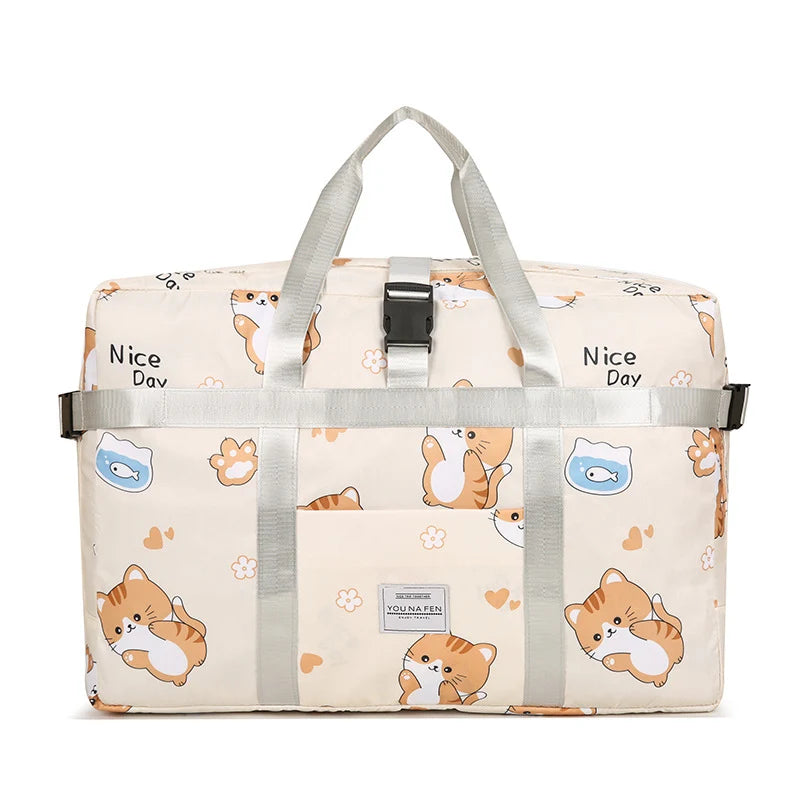 Travel Duffel Bag Water-Resistant Fabric & Exterior Pockets