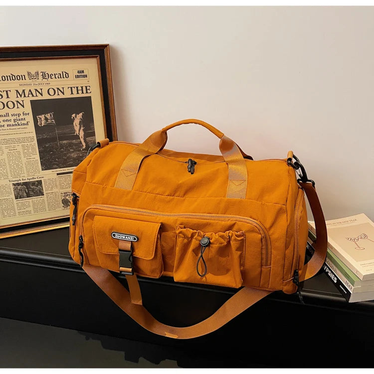 Travel Duffel Bag Water-Resistant Multiple Compartments Detachable Strap