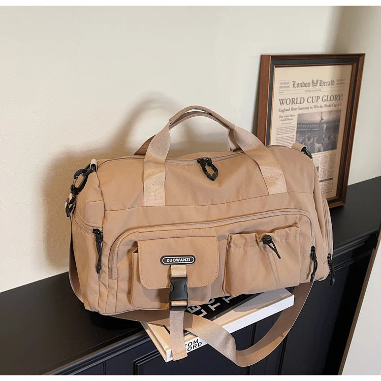 Travel Duffel Bag Water-Resistant Multiple Compartments Detachable Strap