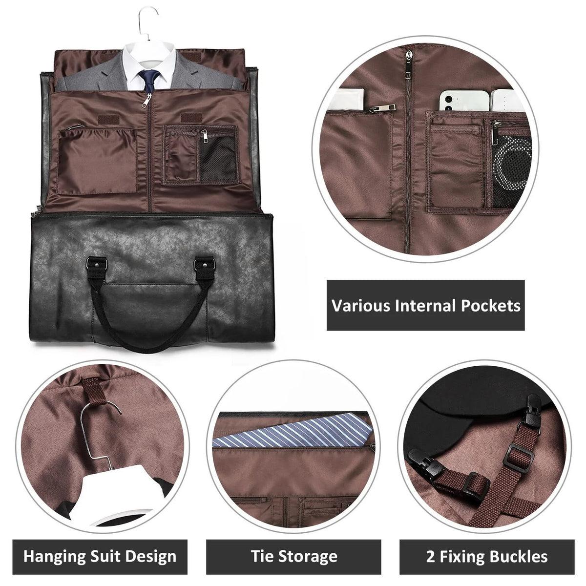 Travel Duffel Bag Water-Resistant Multiple Compartments & Detachable Strap