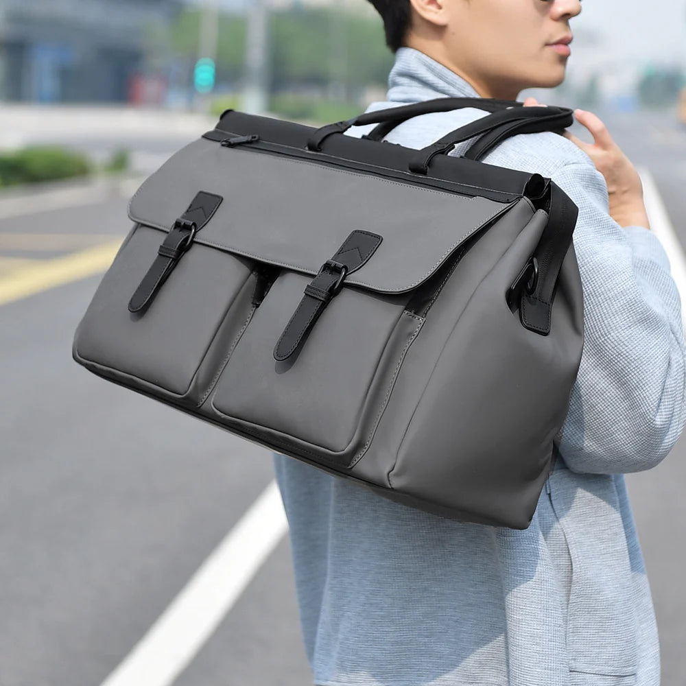 Travel Duffle Bag Water-Resistant Multiple Pockets & Adjustable Strap