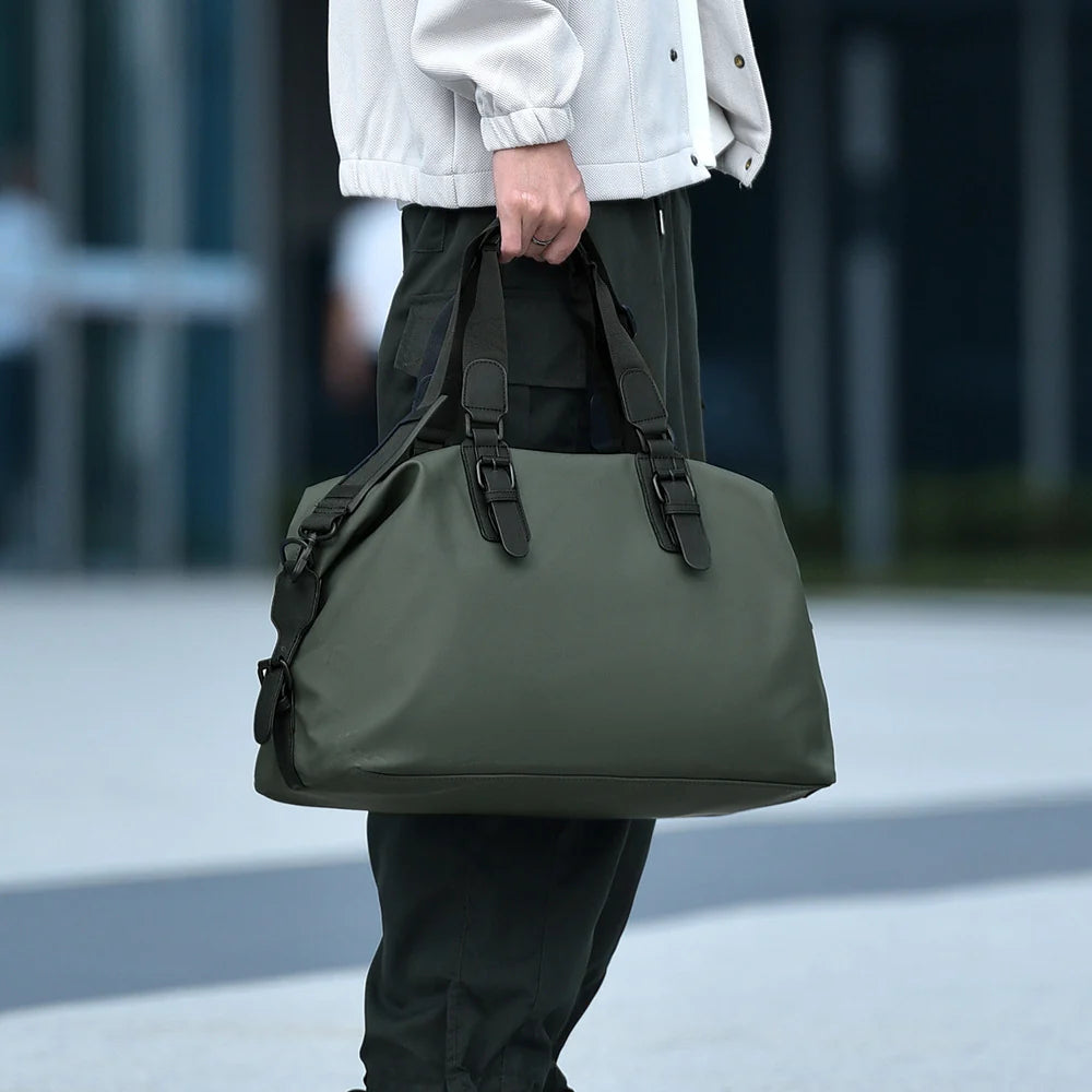 Travel Duffle Bag Waterproof Multiple Compartments & Detachable Strap