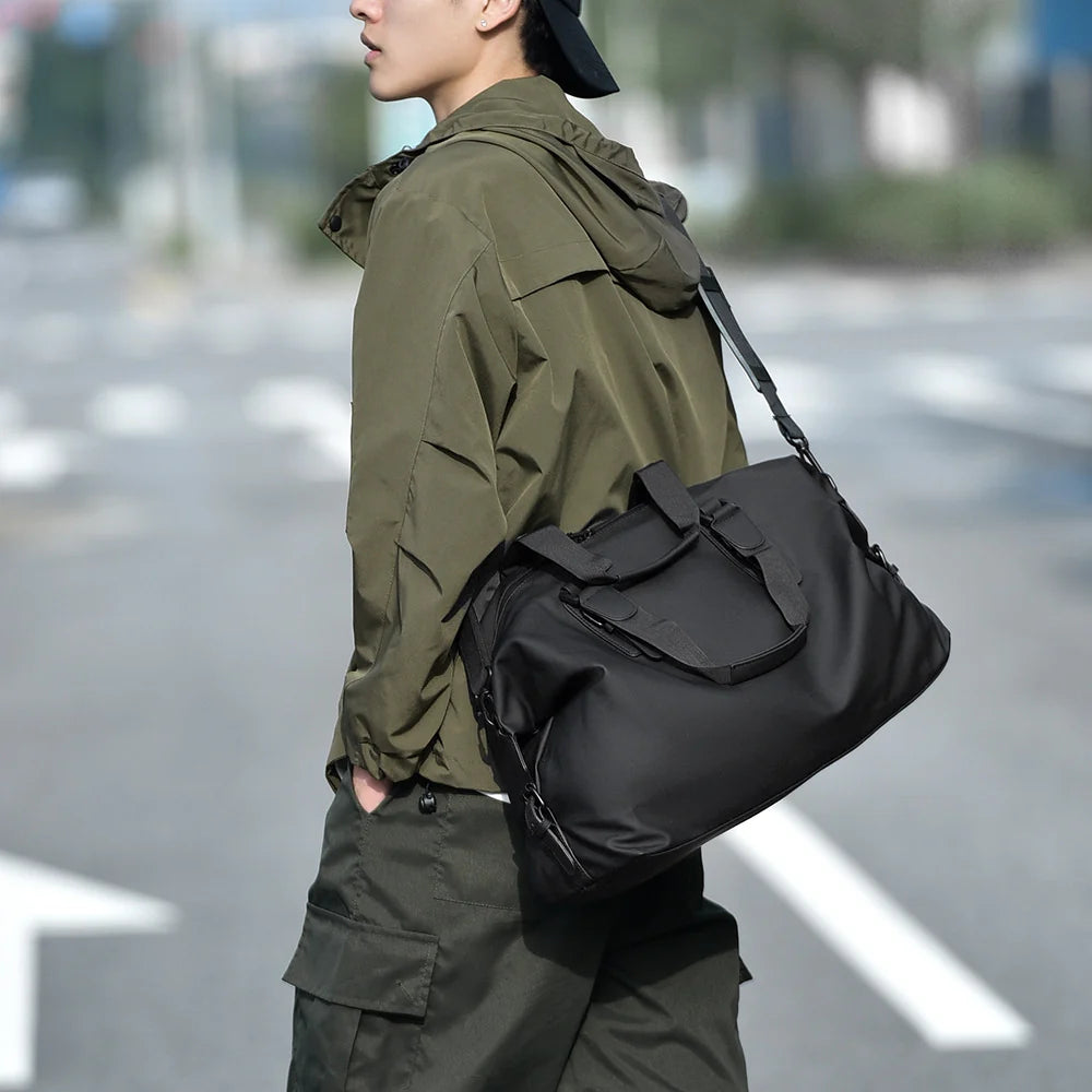 Travel Duffle Bag Waterproof Multiple Compartments & Detachable Strap