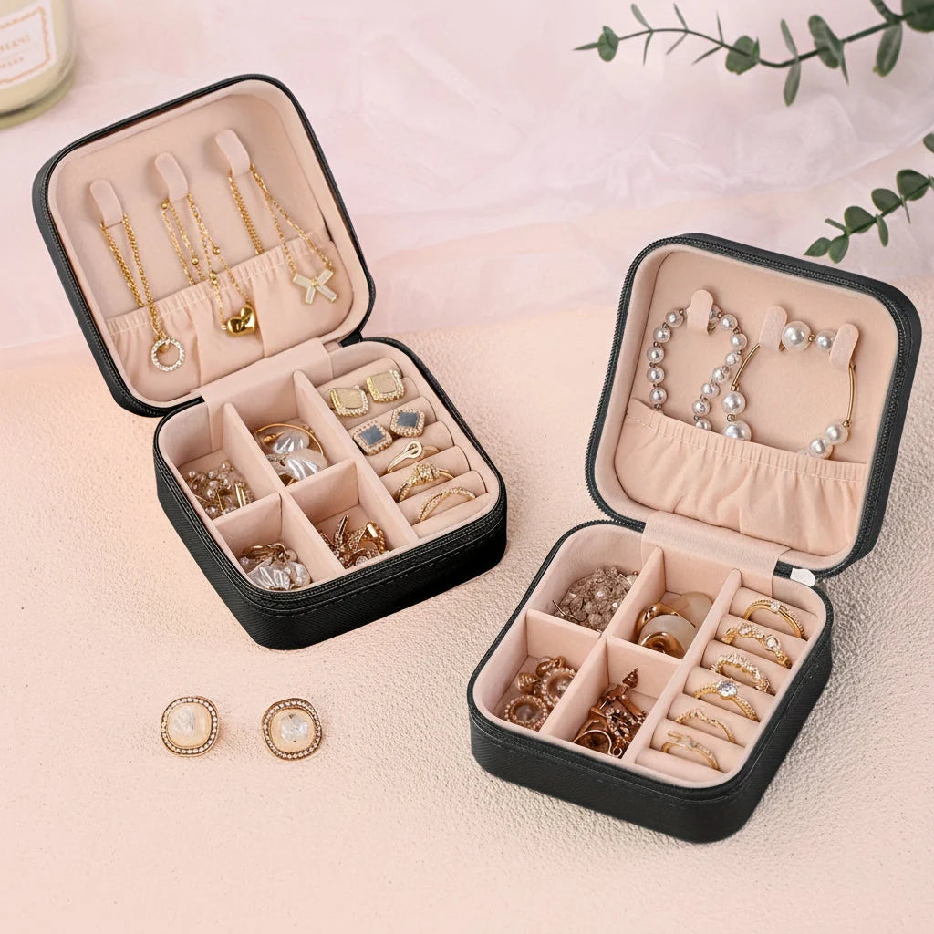 Travel Jewelry Case Full Zip Padded Ring Roll