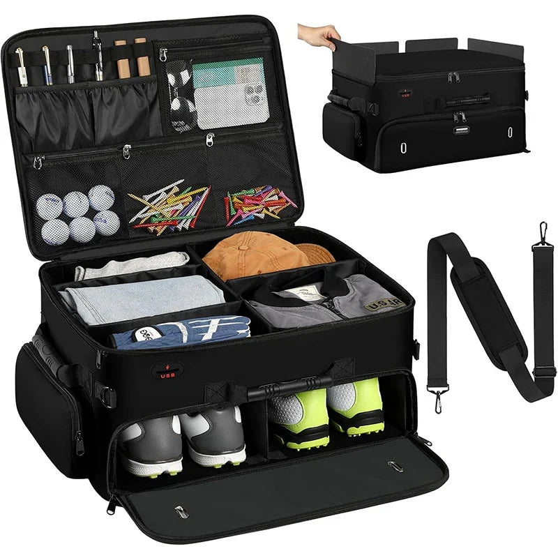 Travel Organizer Multi-Compartment Shoe Compartment USB Port