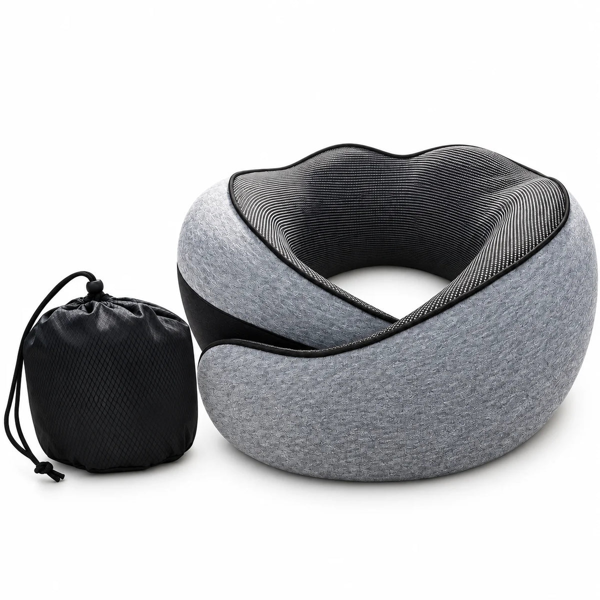Travel Pillow Ergonomic Memory Foam Neck Support Compact Lightweight Design