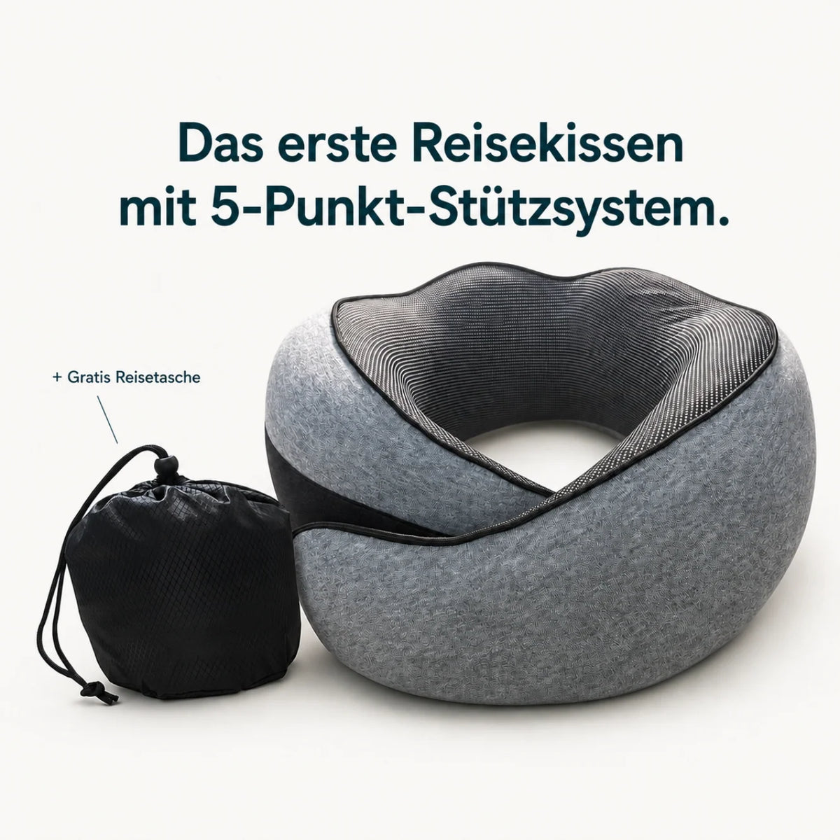 Travel Pillow Ergonomic Memory Foam Neck Support Compact Lightweight Design