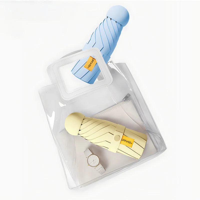 Travel Umbrella Compact Capsule UPF 50+ Wind-Resistant Canopy