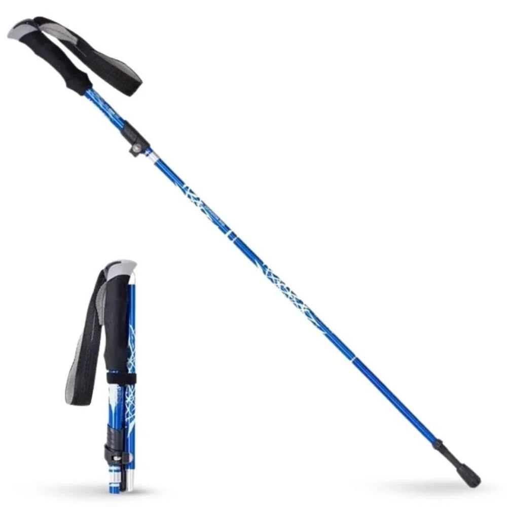 Trekking Stick Quick-Fold Alloy Steel Textured Grip