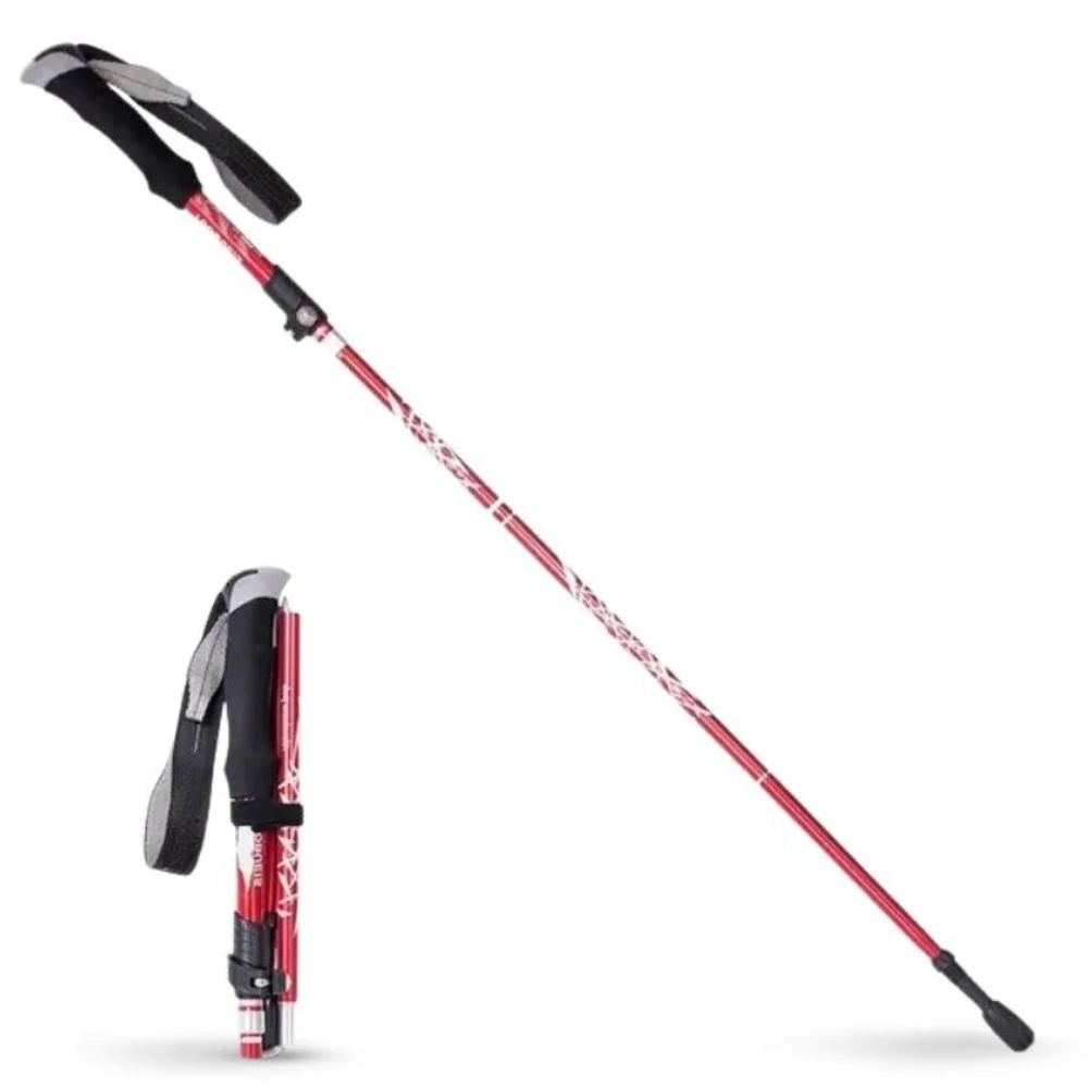 Trekking Stick Quick-Fold Alloy Steel Textured Grip